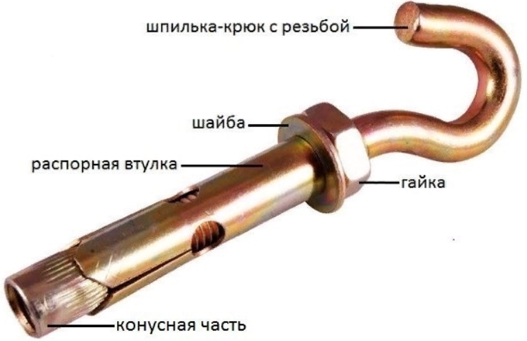 Устройство анкерного болта с крюком